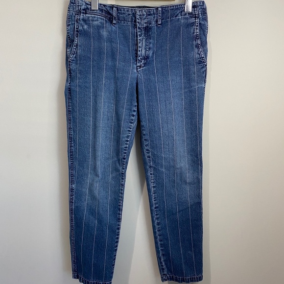 Polo Ralph Lauren Women's Thin Stripe Blue Jeans Size 6 - Picture 4 of 15